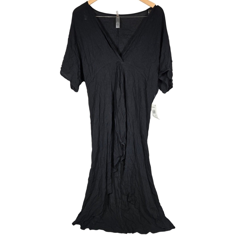 Raisins Juniors' Paradise Twist-Front Cover-Up Dress Black XL NWT
